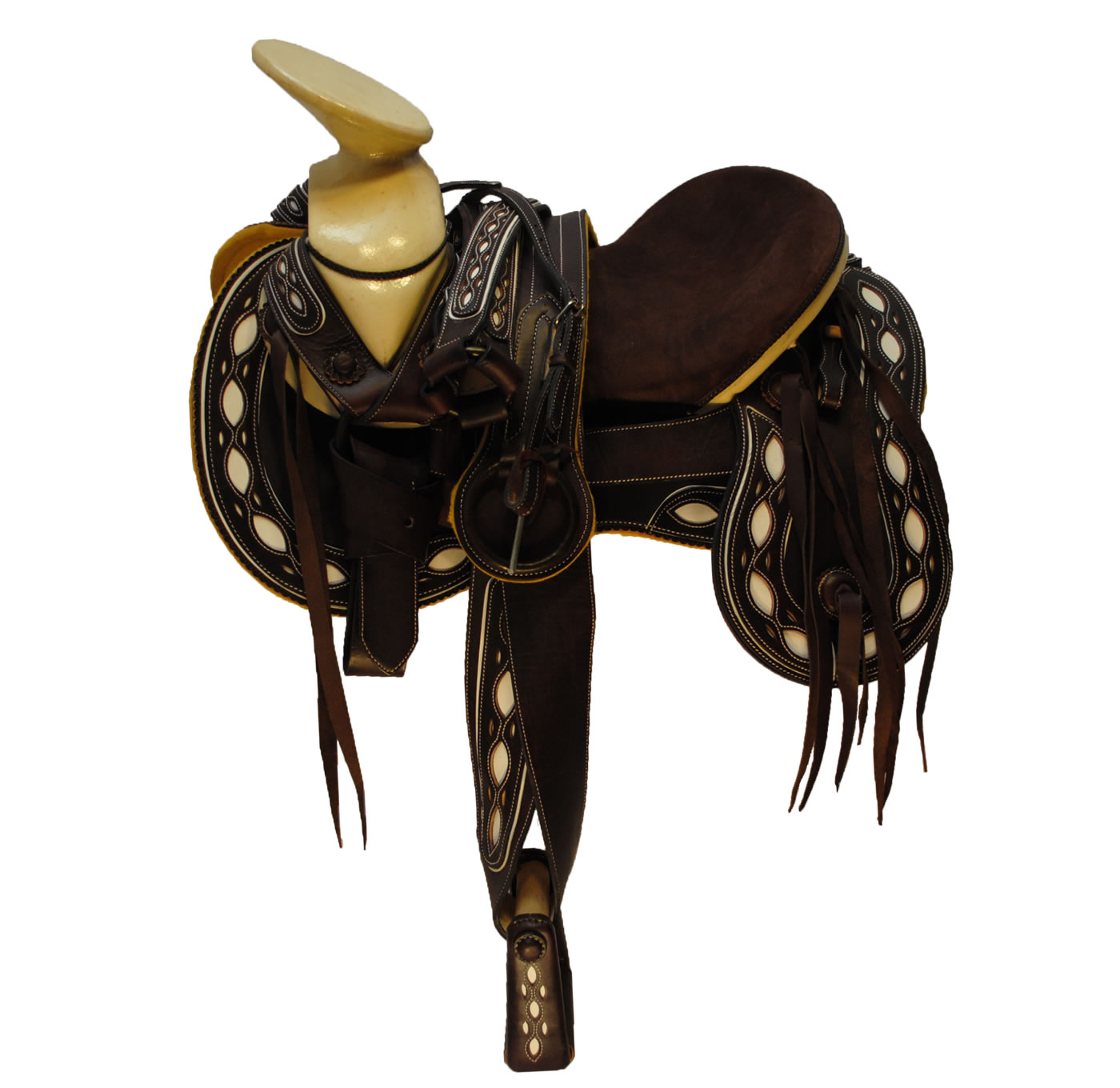 FINE CHARRA LEATHER SADDLE REMOBABLE CANTEEN TO DUCK TAILED Fina Montura Charra de Cuero Intercambiable a Cola 

de Pato