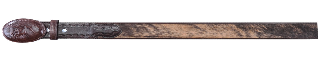 FINE CHARRO LEATHER BELT WITH CALF HAIR Cinto Fino De Cuero Charro de Pelo