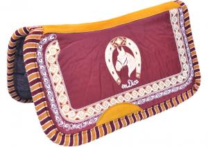 SQUARE WATER RESISTANT CANVAS SADDLE PAD WITH ROUND BACK Carona Repelente Cuadrada