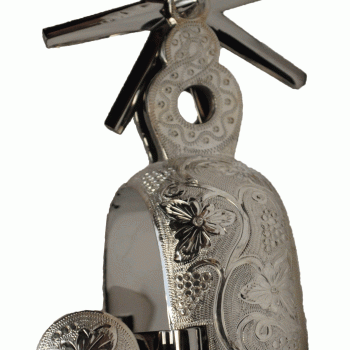 FINE STAINLESS STEEL SPURS WITH SILVER Espuelas Finas Charras de Acero Inoxidable con Plata