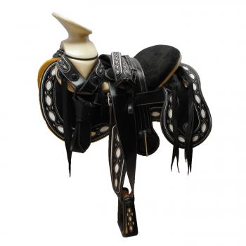 FINE CHARRA LEATHER SADDLE REMOBABLE CANTEEN TO DUCK TAILED Fina Montura Charra de Cuero Intercambiable a Cola 

de Pato