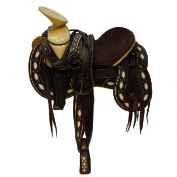 FINE CHARRA LEATHER SADDLE REMOBABLE CANTEEN TO DUCK TAILED Fina Montura Charra de Cuero Intercambiable a Cola 

de Pato