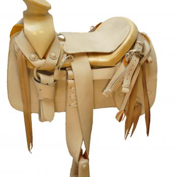 ECONOMIC ROUND CANTEEN LEATHER SADDLE Montura de Cuero Cantina Redonda