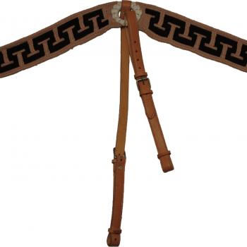 FINE BRAIDED BREAST LEATHER AND KNITTED COLLAR Pecho Pretal Cuero e Hilo Greca Cosido