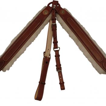 FINE BREAST LEATHER AND SHEEP WOOL COLLAR Pecho Pretal Cuero con Borrega Cosida