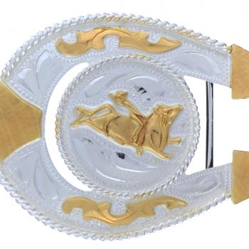 GERMAN SILVER HORSESHOE BUCKLE Hebilla Forma de Herradura Alpaca