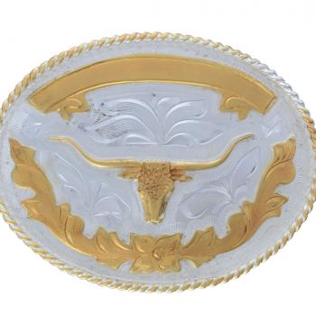 GERMAN SILVER OVAL BUCKLE Hebilla Oval de Alpaca