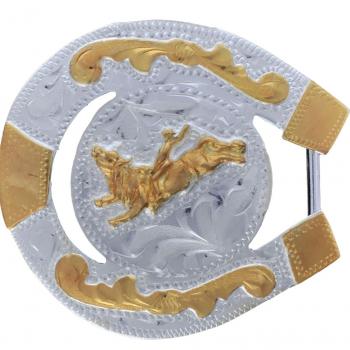 GERMAN SILVER HORSESHOE FOR BOYS BUCKLE Hebilla de Alpaca Forma de Herradura para Jovenes