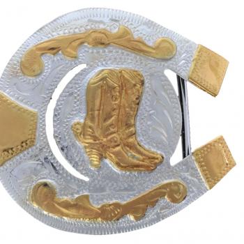 GERMAN SILVER HORSESHOE FOR BOYS BUCKLE Hebilla de Alpaca Forma de Herradura para Jovenes