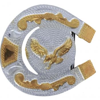 GERMAN SILVER HORSESHOE FOR BOYS BUCKLE Hebilla de Alpaca Forma de Herradura para Jovenes