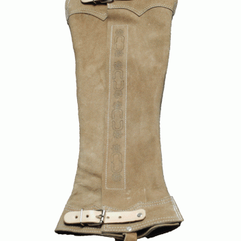 LONG SUEDE HALF LEATHER CHAPS Polainas Mitaza largas de Gamuza de Cuero dos Hebillas