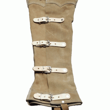 LONG SUEDE HALF LEATHER CHAPS Polainas Mitaza largas de Gamuza de Cuero Cinco Hebillas