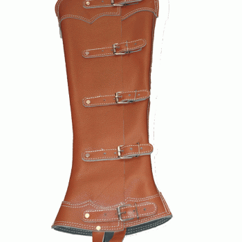 LONG LEATHER HALF CHAP FIVE BUCKLES Polaina de Cuero Con 5 Hebillas