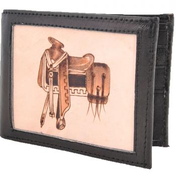 FINE PYIROGRAPHY LEATHER WALLET Catera Fina de Cuero Pirograbada