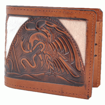 EMBOSS TEXAS DESIGN LEATHER WALLET Cartera de Cuero con Diseno en Alto Relieve