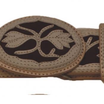 CHARRO LEATHER BELT WITH CARVED DESIGN Cinto De Cuero Charro Navajeado