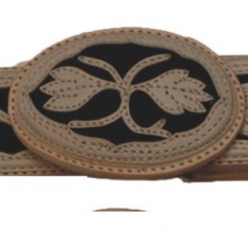 CHARRO LEATHER BELT WITH CARVED DESIGN Cinto De Cuero Charro Navajeado