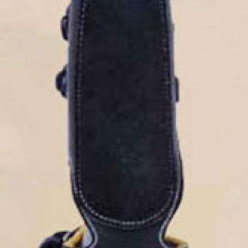 LEATHER SHIN GUARD WITH HORSE BELL BOOT AND BUCKLES Espinillera de Cuero con Campana y Hebillas para Caballo