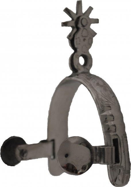 FINE STAINLESS STEEL SPURS TO COLEADERO Espuelas Finas Charras de Acero Inoxidable Para Coleadero