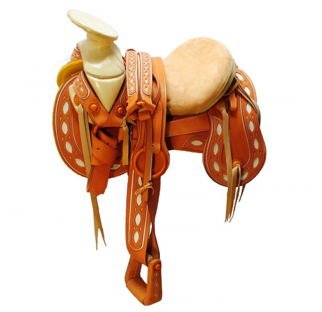 FINE CHARRA LEATHER SADDLE REMOBABLE CANTEEN TO DUCK TAILED Fina Montura Charra de Cuero Intercambiable a Cola 

de Pato