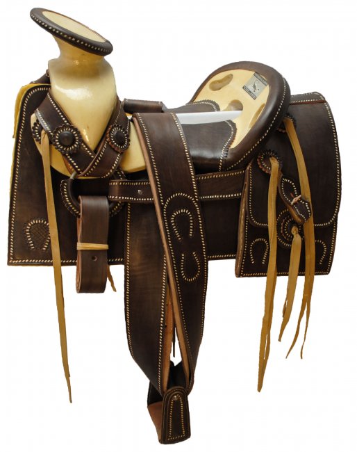 TRADITIONAL CHARRO LEATHER SADDLE STITCHED BY HAND Tradicional Montura Charra de Cuero Cosida a Mano