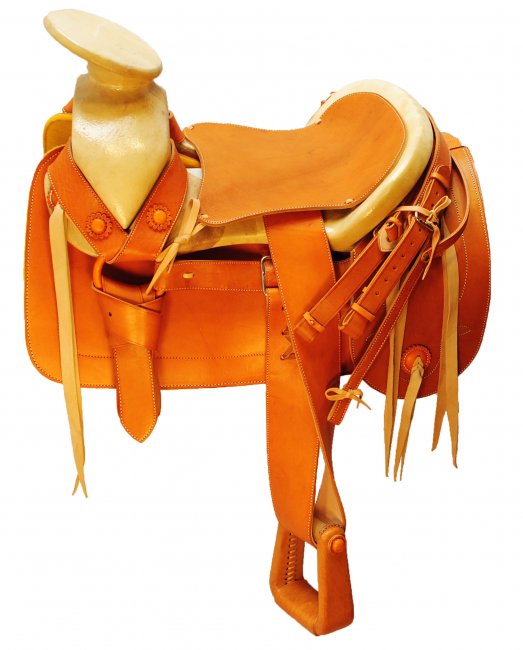 ECONOMIC ROUND CANTEEN LEATHER SADDLE Montura de Cuero Cantina Redonda