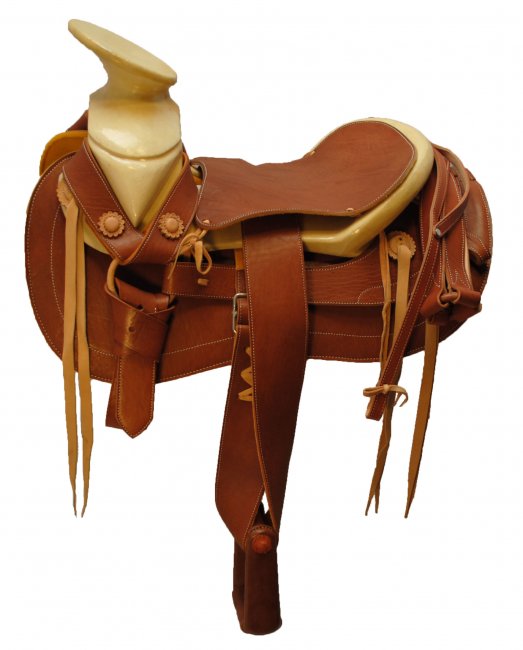 ECONOMIC DUCK TAILED LEATHER SADDLE Montura de Cuero Cola de Pato