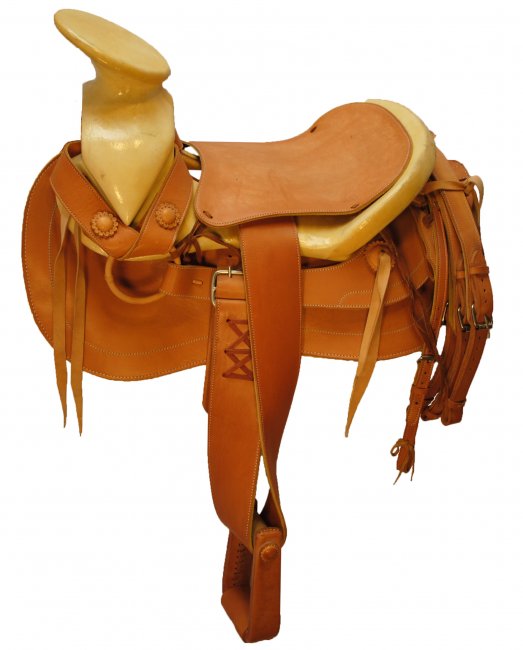 ECONOMIC DUCK TAILED LEATHER SADDLE Montura de Cuero Cola de Pato