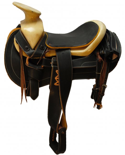 ECONOMIC DUCK TAILED LEATHER SADDLE Montura de Cuero Cola de Pato