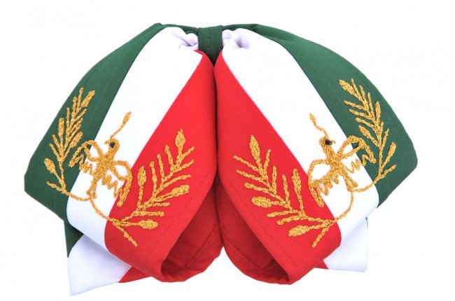 THREE COLOR CHARRO BOWTIES WITH METALLIC STITCHINGS Mono tricolor hilo metalico