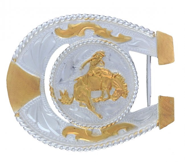 GERMAN SILVER HORSESHOE BUCKLE Hebilla Forma de Herradura Alpaca