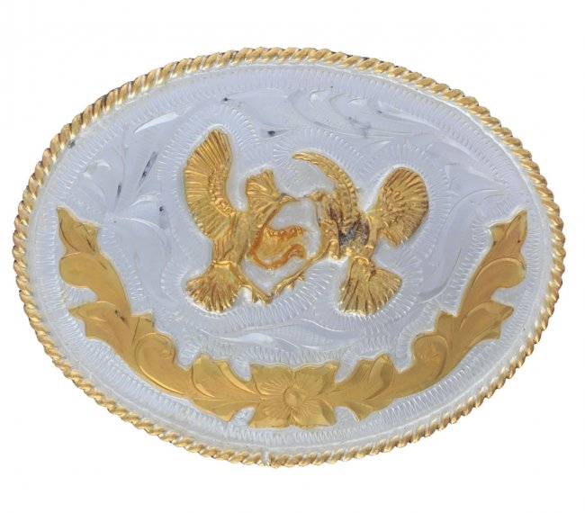 GERMAN SILVER OVAL BUCKLE Hebilla Oval de Alpaca