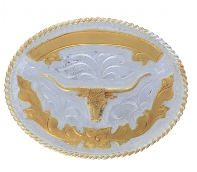 GERMAN SILVER OVAL BUCKLE Hebilla Oval de Alpaca