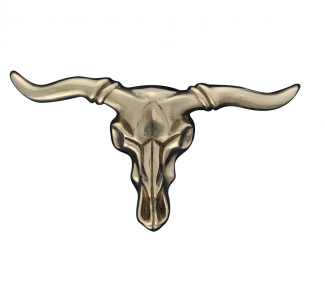 BRONZE LONG HORNS BUCKLE Hebilla Cuernos Largos de Bronce