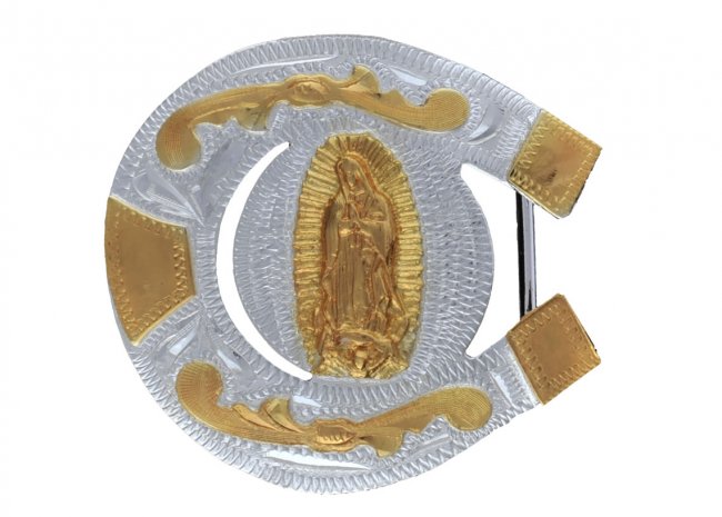 GERMAN SILVER HORSESHOE FOR BOYS BUCKLE Hebilla de Alpaca Forma de Herradura para Jovenes