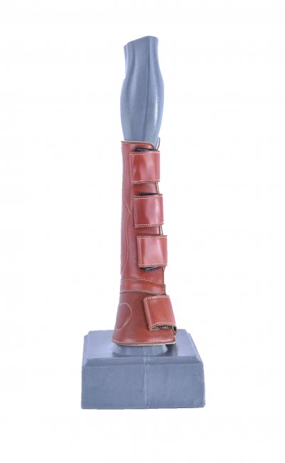 FINE LEATHER SHIN GUARD WITH HORSE BELL BOOT AND VELCRO Espinillera de Cuero con Campana y Velcro para
Caballo