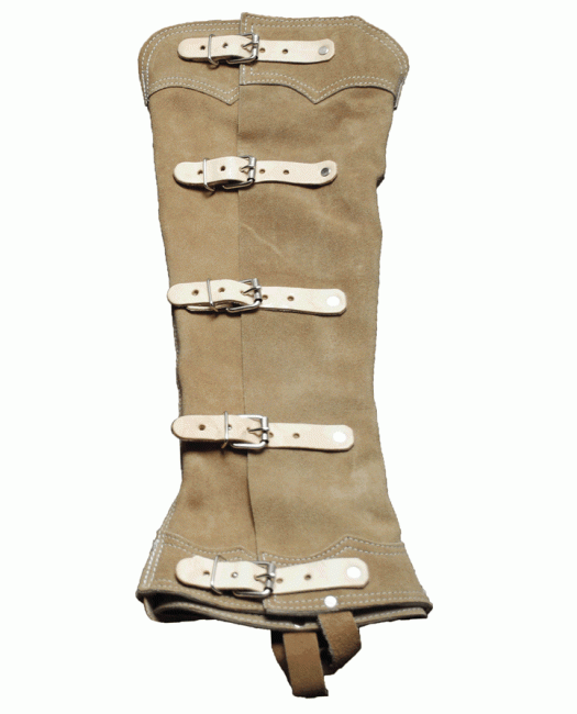 LONG SUEDE HALF LEATHER CHAPS Polainas Mitaza largas de Gamuza de Cuero Cinco Hebillas