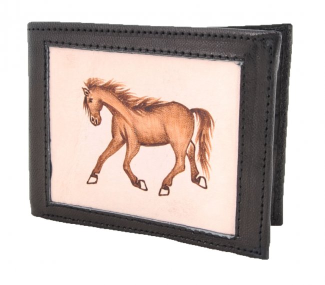 FINE PYIROGRAPHY LEATHER WALLET Catera Fina de Cuero Pirograbada