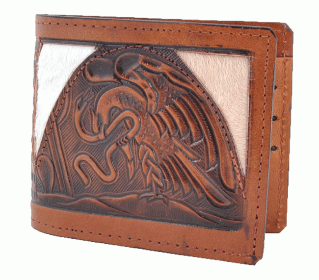 EMBOSS TEXAS DESIGN LEATHER WALLET Cartera de Cuero con Diseno en Alto Relieve