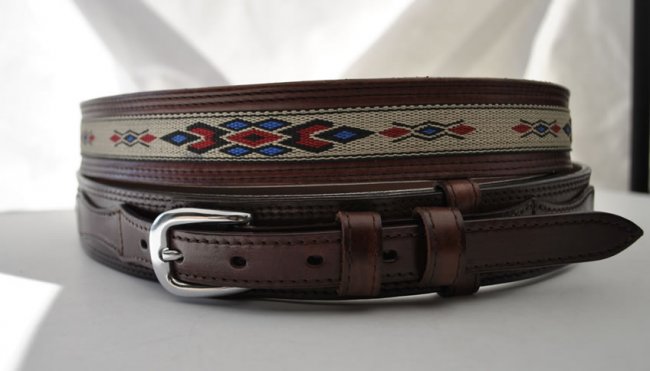 CHARRO LEATHER BELT WITH PADDED Cinto De Cuero Charro Acoginado