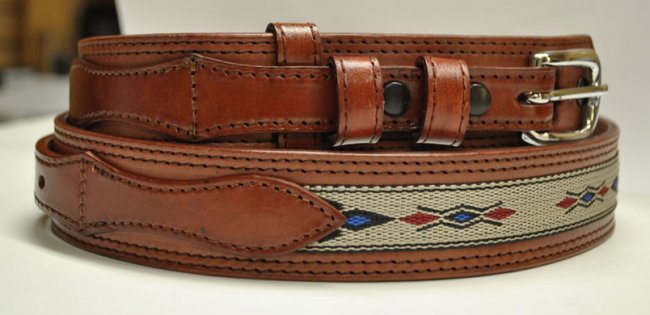 CHARRO LEATHER BELT WITH PADDED Cinto De Cuero Charro Acoginado