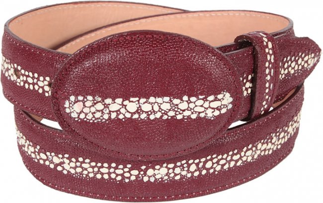 PRINT LEATHER STINGRAY BELT Cinto de Cuero Grabado Mantarraya