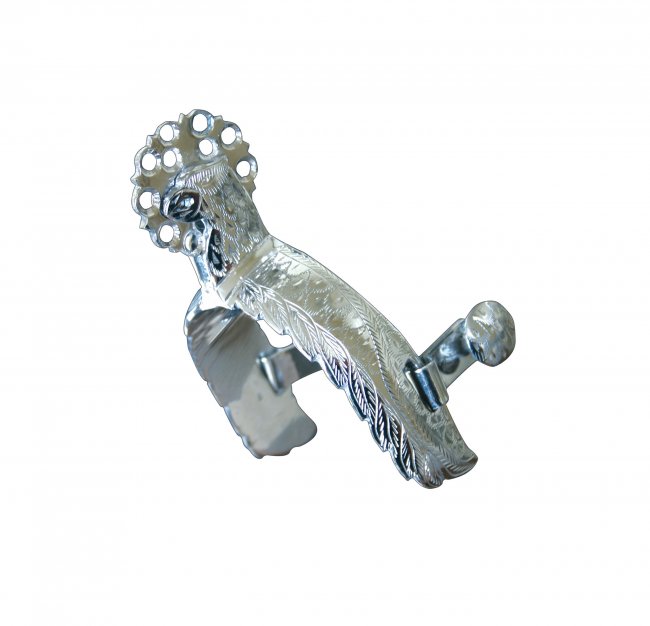 FINE STAINLESS STEEL SPURS Espuelas Finas Charras de Acero Inoxidable.