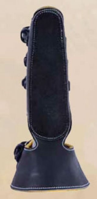 LEATHER SHIN GUARD WITH HORSE BELL BOOT AND BUCKLES Espinillera de Cuero con Campana y Hebillas para Caballo