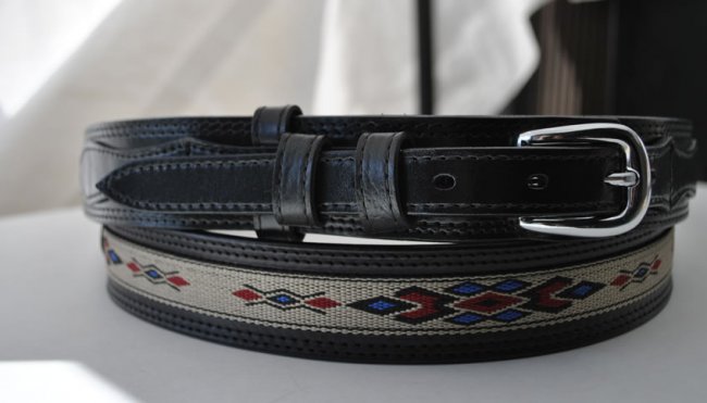 FINE RANGER WESTERN LEATHER BELT Cinto Fino de Cuero Tipo Ranger Western 211